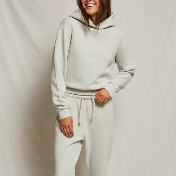PERFECTWHITETEE heart cotton fleece pullover hoodie chalk color - small - Picture 1 of 9